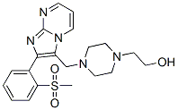 4-[2-[2-(Methylsulfonyl)phenyl]imidazo[1,2-a]pyrimidin-3-ylmethyl]-1-piperazineethanol Struktur