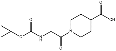 1-(2-TERT-BUTOXYCARBONYLAMINO-ACETYL)-PIPERIDINE-4-CARBOXYLIC ACID Struktur