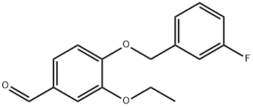 3-ETHOXY-4-[(3-FLUOROBENZYL)OXY]BENZALDEHYDE Struktur