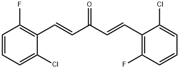 (1E,4E)-1,5-bis(2-chloro-6-fluorophenyl)-1,4-pentadien-3-one Struktur