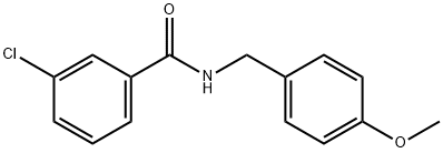 3-chloro-N-(4-methoxybenzyl)benzamide Struktur