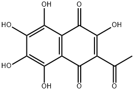 2-Acetyl-3,5,6,7,8-pentahydroxy-1,4-naphthoquinone Struktur