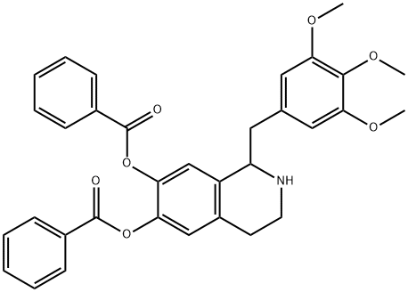 6,7-Isoquinolinediol,  1,2,3,4-tetrahydro-1-[(3,4,5-trimethoxyphenyl)methyl]-,  dibenzoate  (ester)  (9CI) Struktur