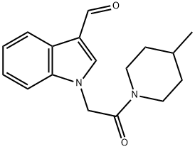 1-[2-(4-METHYL-1-PIPERIDINYL)-2-OXOETHYL]-1H-INDOLE-3-CARBALDEHYDE Struktur