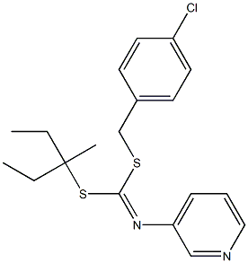 (4-Chlorophenyl)methyl 1-ethyl-1-methylpropyl-3-pyridinylcarbonimidodithioate Struktur