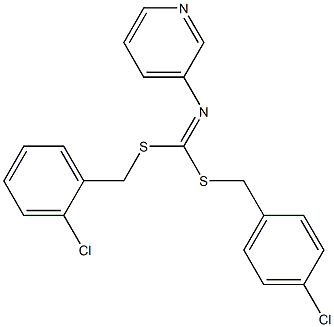 (2-Chlorophenyl)methyl (4-chlorophenyl)methyl 3-pyridinylcarbonimidodithioate Struktur