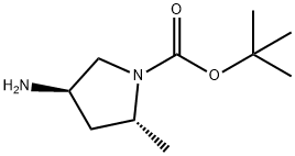 1-Pyrrolidinecarboxylicacid,4-amino-2-methyl-,1,1-dimethylethylester,(2R,4R)-(9CI) Struktur