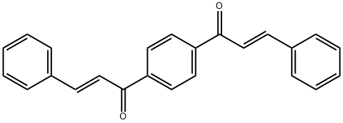 (E)-3-Phenyl-1-(4-[(E)-(3-phenyl-acryloyl)]-phenyl)-propenone Struktur