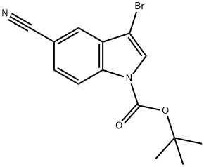 3-BROMO-5-CYANOINDOLE-1-CARBOXYLIC ACID TERT-BUTYL ESTER Struktur