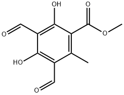 3,5-Diformyl-2,4-dihydroxy-6-methylbenzoic acid methyl ester Struktur