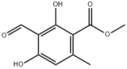 2,4-Dihydroxy-3-formyl-6-methylbenzoic acid methyl ester Struktur