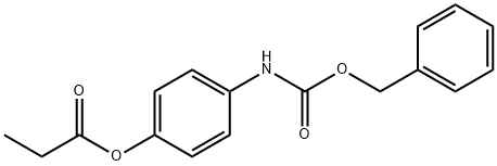 Carbamic acid, [4-(1-oxopropoxy)phenyl]-, phenylmethyl ester (9CI) Struktur