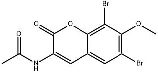 N-(6,8-DIBROMO-7-METHOXY-2-OXO-2H-CHROMEN-3-YL)-ACETAMIDE Struktur