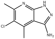 5-CHLORO-4,6-DIMETHYL-1H-PYRAZOLO[3,4-B]PYRIDIN-3-AMINE Struktur