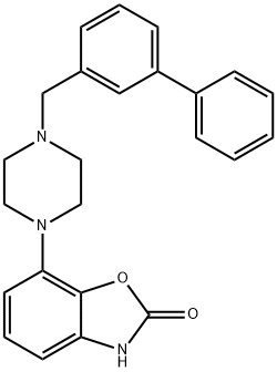 7-[4-[(3-phenylphenyl)methyl]piperazin-1-yl]-3H-benzooxazol-2-one Struktur