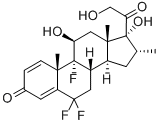 (9R,11S,14S,16R,17R)-6,6,9-trifluoro-11,17-dihydroxy-17-(2-hydroxyacetyl)-10,13,16-trimethyl-8,11,12,14,15,16-hexahydro-7H-cyclopenta[a]phenanthren-3-one Struktur