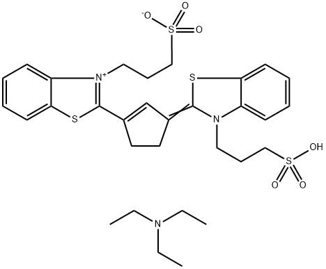 BENZOTHIAZOLIUM, 3-(3-SULFOPROPYL)-2-[3-[3-(3-SULFOPROPYL)-2(3H)-BENZOTHIAZOLYLIDENE]-1-CYCLOPENTEN-1-YL]-, INNER SALT, N,N-DIETHYLETHANAMINE (1:1) Struktur