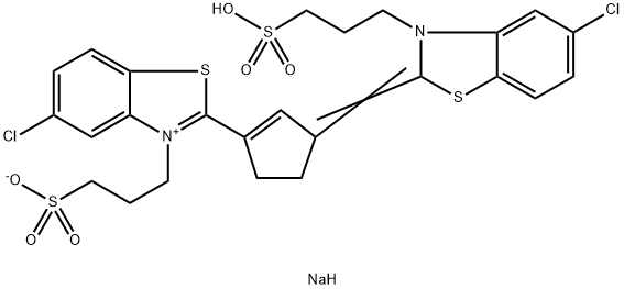 BENZOTHIAZOLIUM, 5-CHLORO-2-[3-[5-CHLORO-3-(3-SULFOPROPYL)-2(3H)-BENZOTHIAZOLYLIDENE]-1-CYCLOPENTEN-1-YL]-3-(3-SULFOPROPYL)-, INNER SALT, SODIUM SALT Struktur