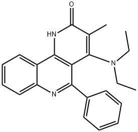 2-Hydroxy-3-methyl-4-diethylamino-5-phenylbenzo[h][1,6]naphthyridine Struktur