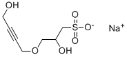 sodium 2-hydroxy-3-[(4-hydroxy-2-butynyl)oxy]propanesulphonate Struktur