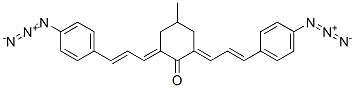 2,6-bis[3-(4-azidophenyl)-2-propenylidene]-4-methylcyclohexan-1-one Struktur