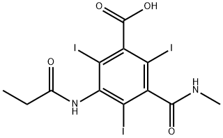 2,4,6-Triiodo-3-(N-methylcarbamoyl)-5-(propionylamino)benzoic acid Struktur