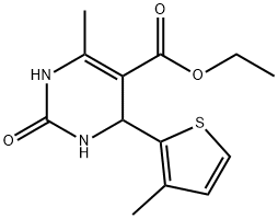 5-Pyrimidinecarboxylicacid,1,2,3,4-tetrahydro-6-methyl-4-(3-methyl-2-thienyl)-2-oxo-,ethylester(9CI) Struktur