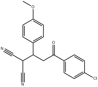 2-[3-(4-chlorophenyl)-1-(4-methoxyphenyl)-3-oxopropyl]malononitrile Struktur