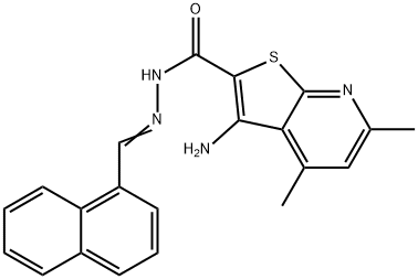 3-AMino-4,6-diMethyl-thieno[2,3-b]pyridine-2-carboxylic acid naphthalen-1-yl-Methylene hydrazide Struktur