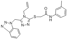 2-{[4-allyl-5-(1H-1,2,3-benzotriazol-1-ylmethyl)-4H-1,2,4-triazol-3-yl]sulfanyl}-N-(3-methylphenyl)acetamide Struktur