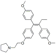 1-[2-[4-[1,2-Bis(4-methoxyphenyl)-1-butenyl]phenoxy]ethyl]pyrrolidine Struktur