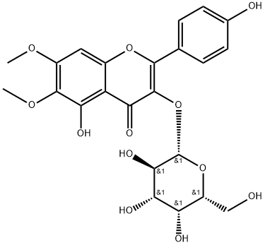 3-(beta-D-Galactopyranosyloxy)-5-hydroxy-2-(4-hydroxyphenyl)-6,7-dimethoxy-4H-1-benzopyran-4-one Struktur