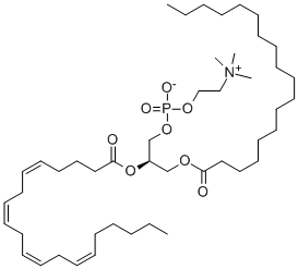 1-OCTADECANOYL-2-[(CIS,CIS,CIS,CIS)-5,8,11,14-EICOSATETRAENOYL]-SN-GLYCERO-3-PHOSPHOCHOLINE Struktur