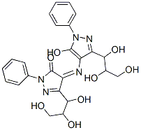 2,4-Dihydro-4-[[5-hydroxy-1-phenyl-3-(1,2,3-trihydroxypropyl)-1H-pyrazol-4-yl]imino]-5-(1,2,3-trihydroxypropyl)-2-phenyl-3H-pyrazol-3-one Struktur