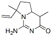 1-Amino-7-vinyl-4a,5,6,7-tetrahydro-4,7-dimethylpyrrolo[1,2-c]pyrimidin-3(4H)-one Struktur