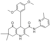 4-(2,5-dimethoxyphenyl)-2,7,7-trimethyl-N-(6-methyl-2-pyridinyl)-5-oxo-1,4,5,6,7,8-hexahydro-3-quinolinecarboxamide Struktur