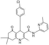 4-(4-chlorophenyl)-2,7,7-trimethyl-N-(6-methyl-2-pyridinyl)-5-oxo-1,4,5,6,7,8-hexahydro-3-quinolinecarboxamide Struktur