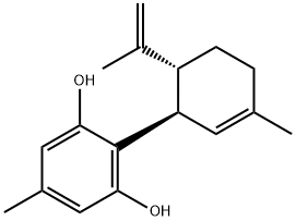 5-METHYL-2-[(1R,6R)-3-METHYL-6-(1-METHYLETHENYL)-2-CYCLOHEXEN-1-YL]-1,3-BENZENEDIOL Struktur