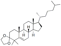 4,4-Dimethylcholest-5-en-3-one ethylene acetal Struktur