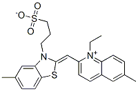 1-ethyl-6-methyl-2-[[5-methyl-3-(3-sulphonatopropyl)-3H-benzothiazol-2-ylidene]methyl]quinolinium Struktur