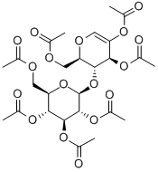 2,3,6-TRI-O-ACETYL-4-O-(2,3,4,6-TETRA-O-ACETYL-BETA-D-GLUCOPYRANOSYL)-1,5-ANHYDRO-D-ARABINO-HEX-1-ENITOL Struktur