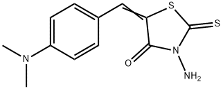 3-AMINO-5-[1-(4-DIMETHYLAMINO-PHENYL)-METH-(Z)-YLIDENE]-2-THIOXO-THIAZOLIDIN-4-ONE Struktur