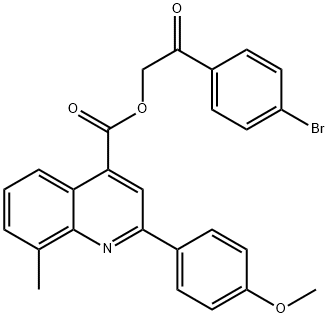 2-(4-bromophenyl)-2-oxoethyl 2-(4-methoxyphenyl)-8-methyl-4-quinolinecarboxylate Struktur