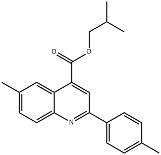 isobutyl 6-methyl-2-(4-methylphenyl)-4-quinolinecarboxylate Struktur