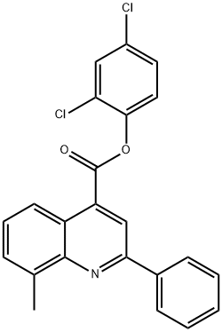 2,4-dichlorophenyl 8-methyl-2-phenyl-4-quinolinecarboxylate Struktur