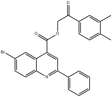 2-(3,4-dimethylphenyl)-2-oxoethyl 6-bromo-2-phenyl-4-quinolinecarboxylate Struktur