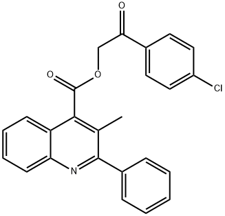 2-(4-chlorophenyl)-2-oxoethyl 3-methyl-2-phenyl-4-quinolinecarboxylate Struktur