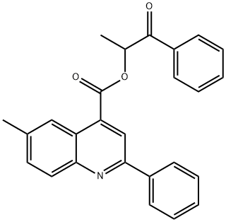 1-methyl-2-oxo-2-phenylethyl 6-methyl-2-phenyl-4-quinolinecarboxylate Struktur