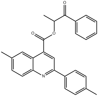 1-methyl-2-oxo-2-phenylethyl 6-methyl-2-(4-methylphenyl)-4-quinolinecarboxylate Struktur