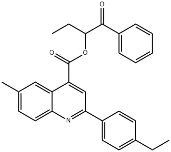 1-benzoylpropyl 2-(4-ethylphenyl)-6-methyl-4-quinolinecarboxylate Struktur